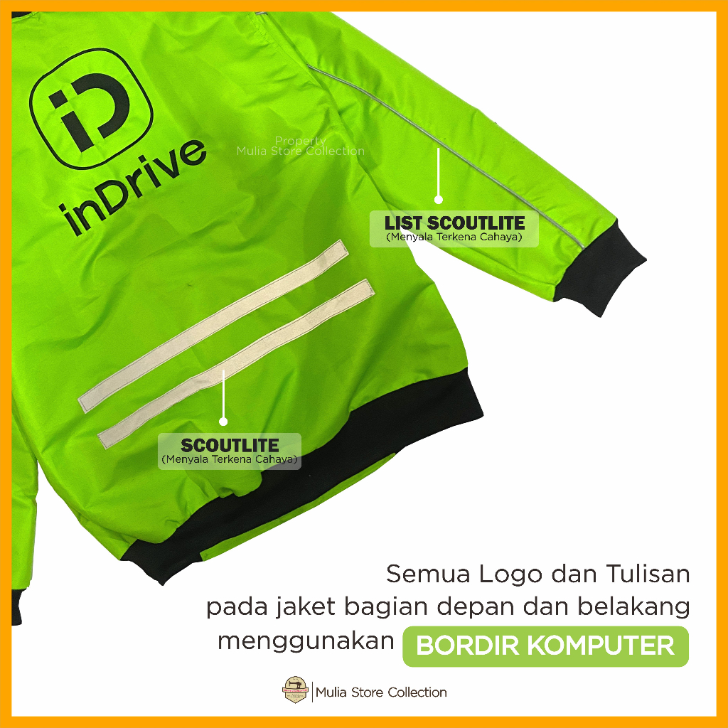 Jual Jaket Indrive Terbaru Bomber Waterproof List Scoutlight Menyala ...