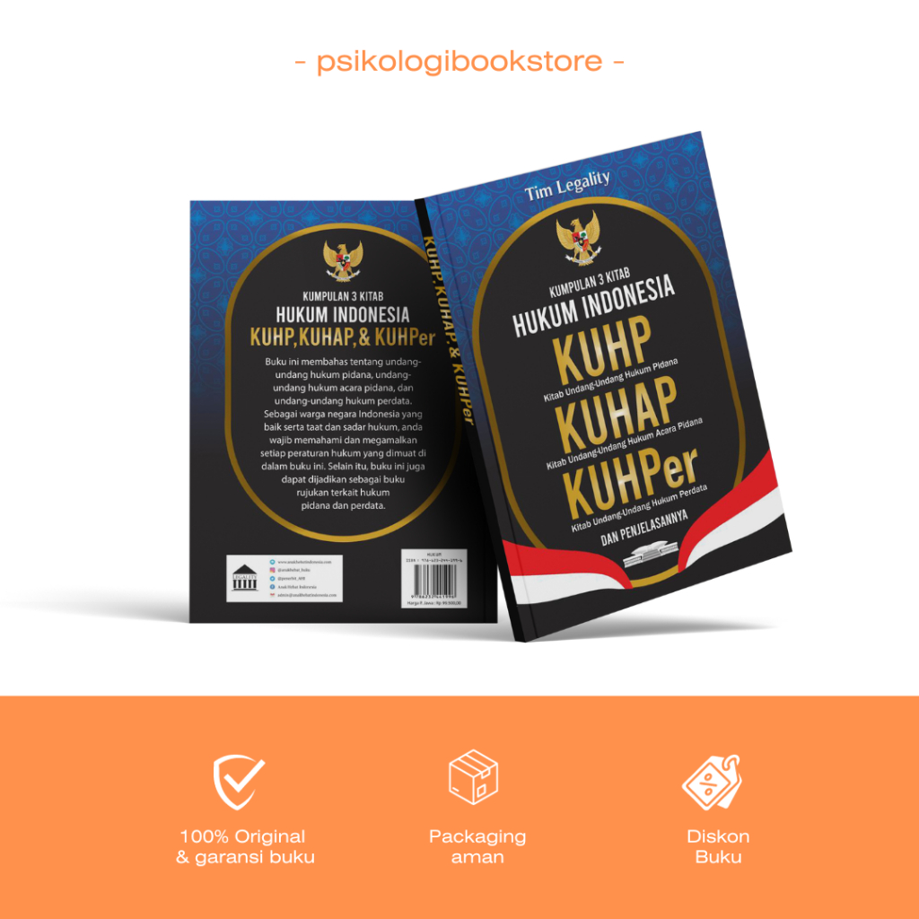Jual Buku Kumpulan 3 Kitab Hukum Indonesia KUHP, KUHAP, KUHPER Dan