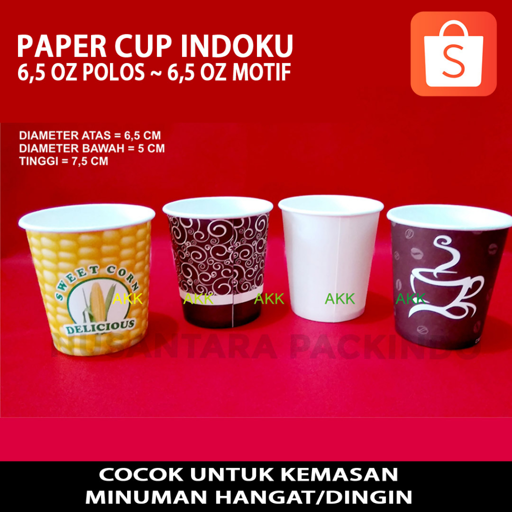 Jual Paper Cup Indoku 6,5 Oz (50 Pcs) Shopee Indonesia
