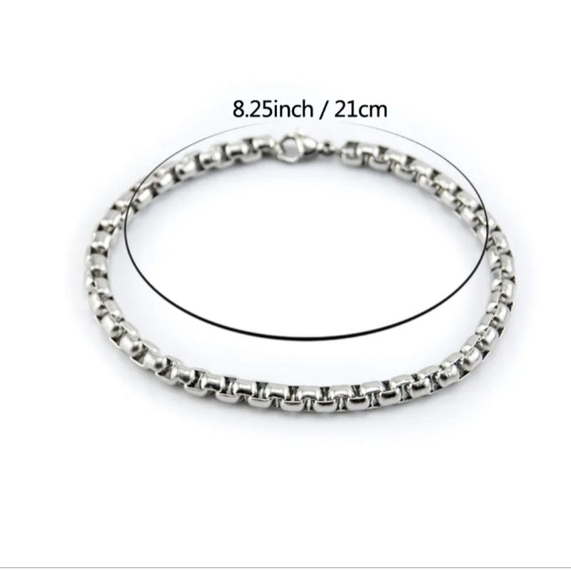 Jual COD GELANG TANGAN RANTAI ROLO ANTIKARAT TITANIUM ASLI | Shopee ...