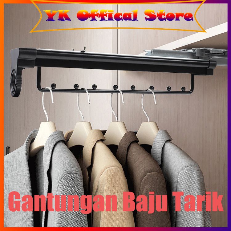 Jual Inch Gantungan Baju Tarik Rel Tarik Keluar Lemari Pakaian Gantungan Baju Tarik Rak Rel