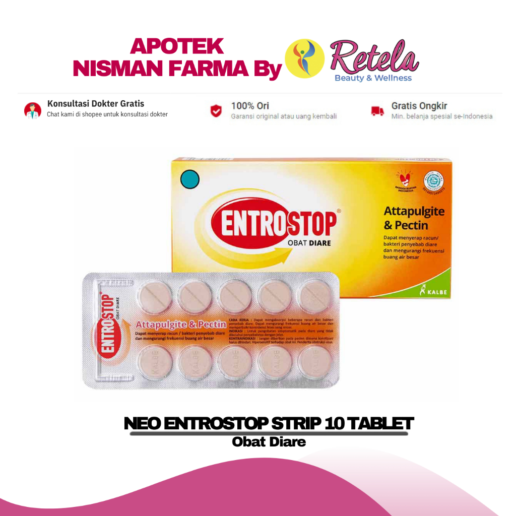 Jual Neo Entrostop Strip 10 Tablet Obat Diare Shopee Indonesia