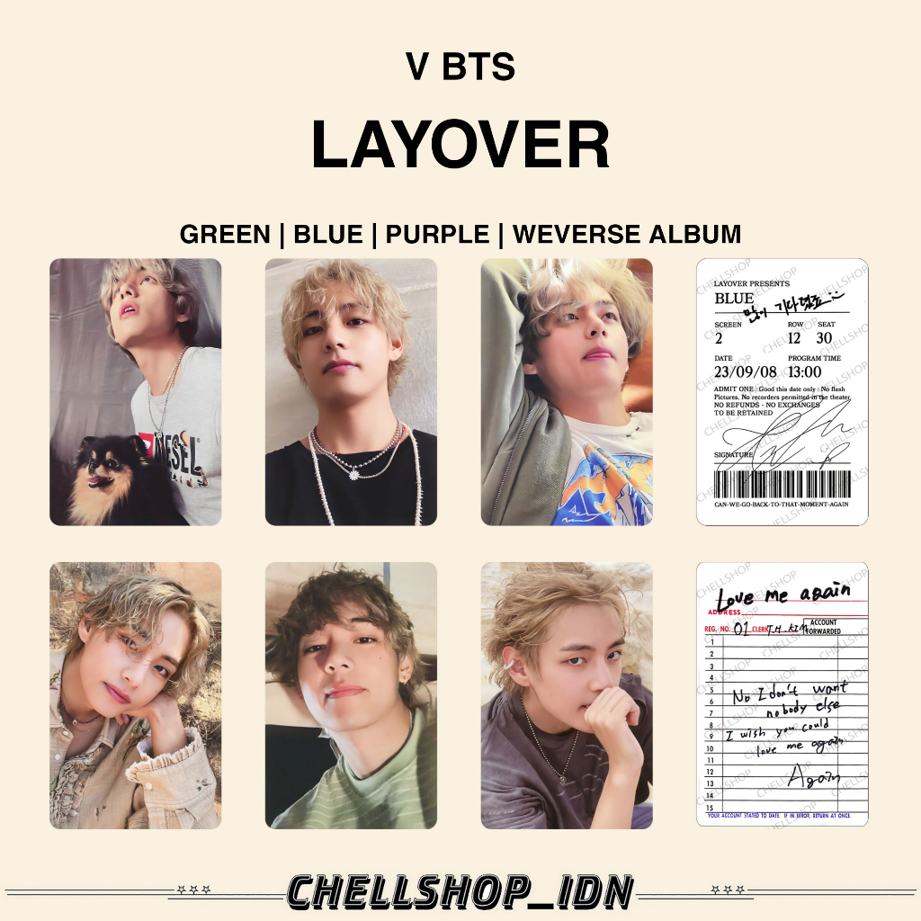 Jual PHOTOCARD V BTS LAYOVER TAEHYUNG Shopee Indonesia