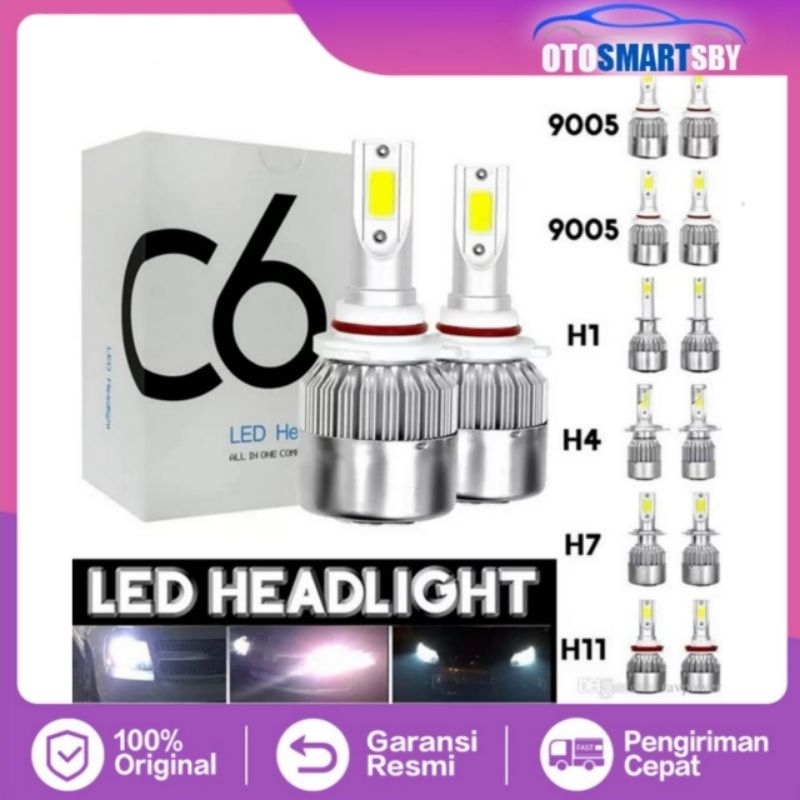 Jual Lampu Mobil LED Headlight C6 H4 COB 2 PCS | Shopee Indonesia