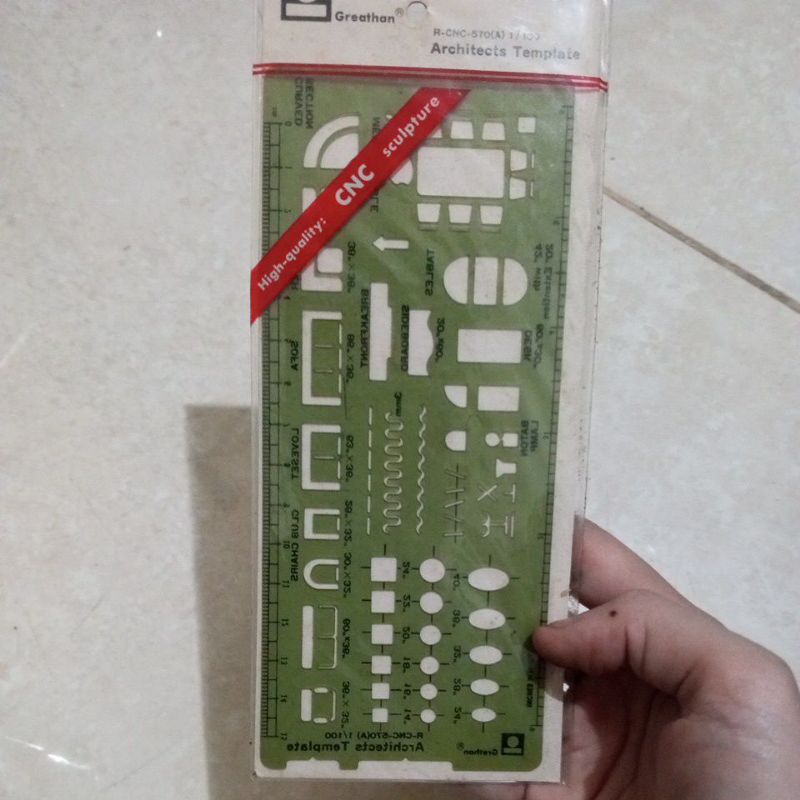 Jual Penggaris Mistar Arsitek Template Mal Ruler Furniture 1:100 ...