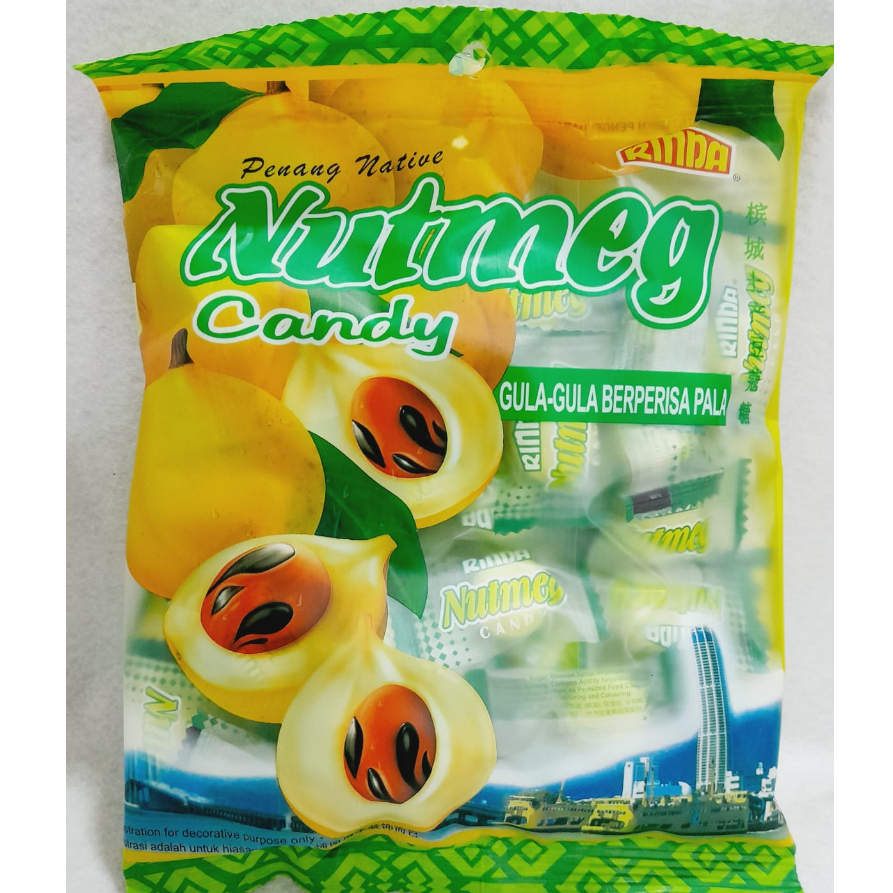 Jual [HALAL] Rinda Nutmeg Candy Permen Rasa Buah Pala 200gr | Shopee ...