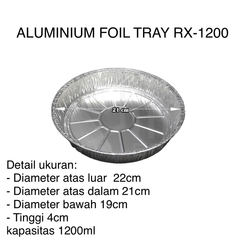 Jual Wadah Alumunium Foil Tray Rx Bulat Besar Ml Shopee