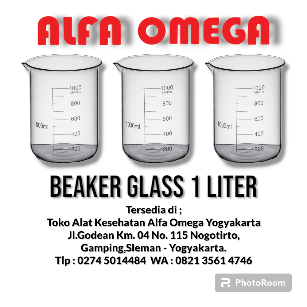 Jual Beaker Glass 1000mlgelas Ukur Kaca 1 Liter Shopee Indonesia 0383