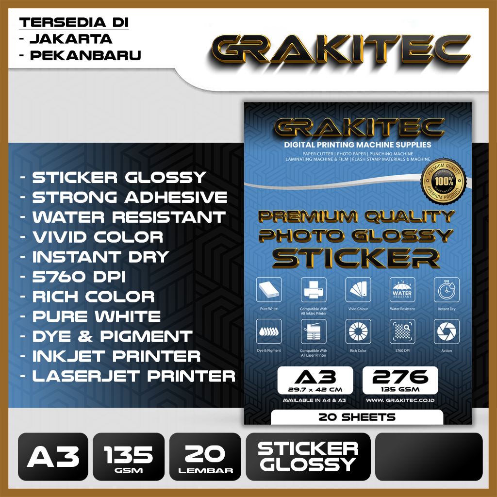 Jual Sticker Glossy Photo Paper Premium A3 Isi 20 Lembar ( Kertas Foto ...