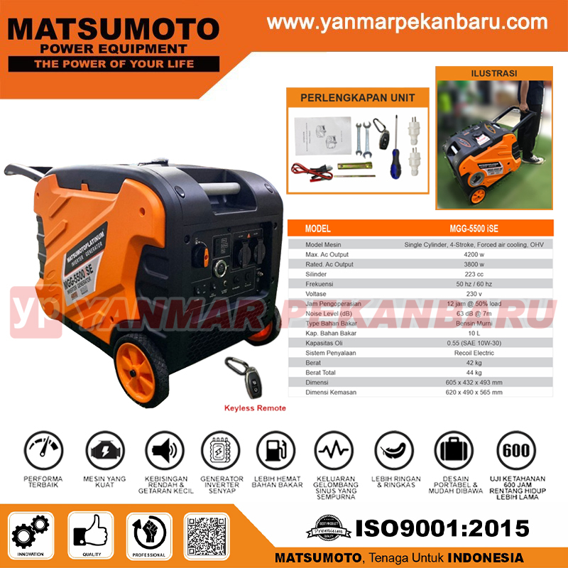 Jual Genset Inverter Bensin Generator Set Watt Matsumoto Mgg