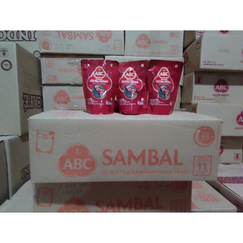 Jual Saus Saos Sambal ABC Extra Pedas 65 gram / 3.000 an 1 dus isi 48 ...