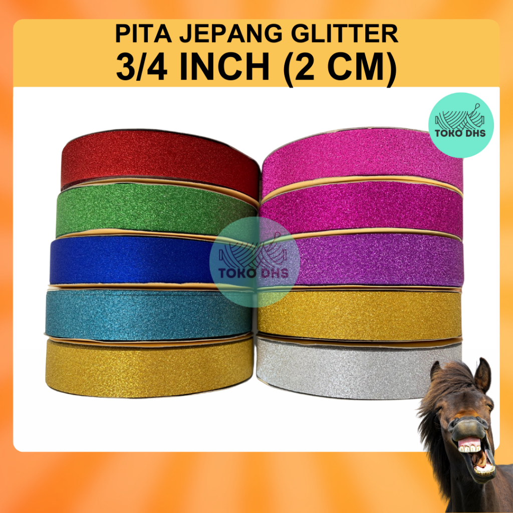 Jual Pita Kado Plastik Glitter 3 4 Inch 2 Cm Pita Jepang Shopee