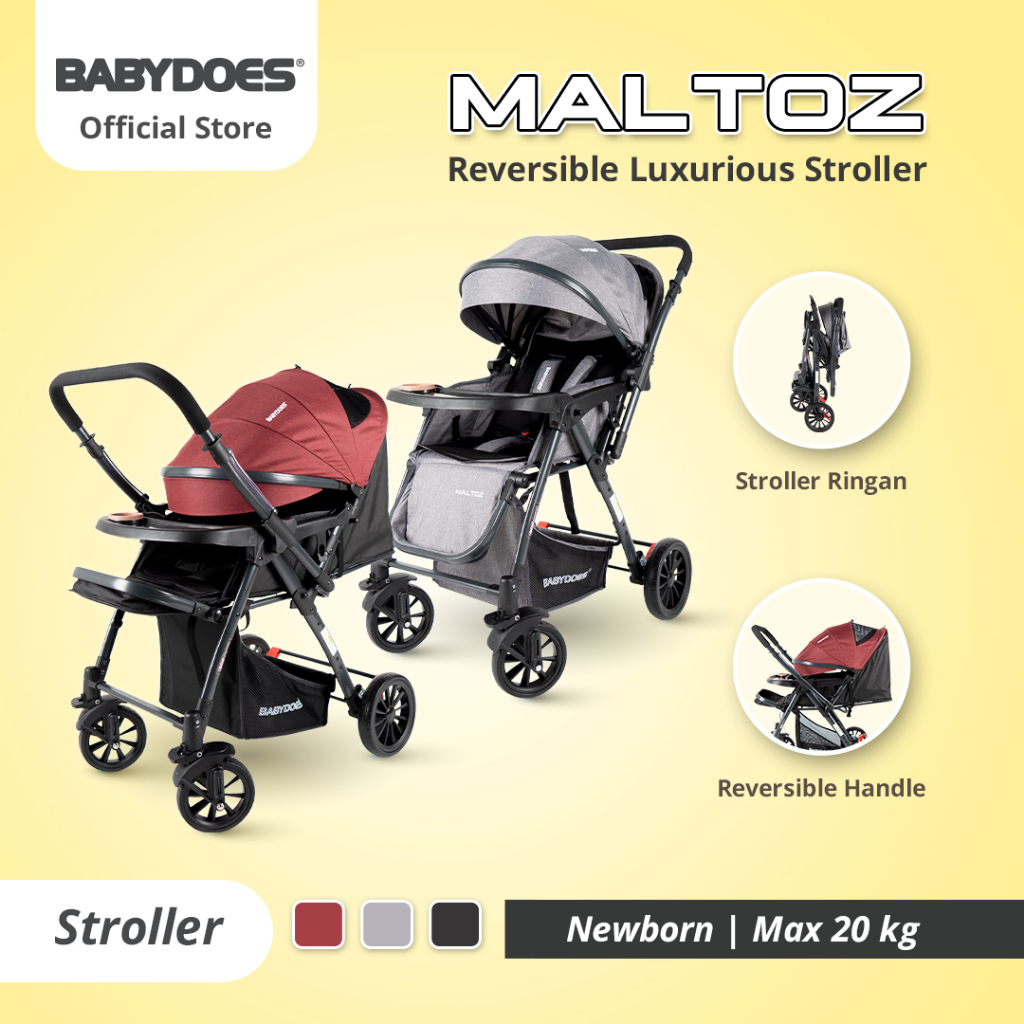 Jual Babydoes Maltoz CH BL 821SN Reversible Luxurious Stroller Shopee Indonesia