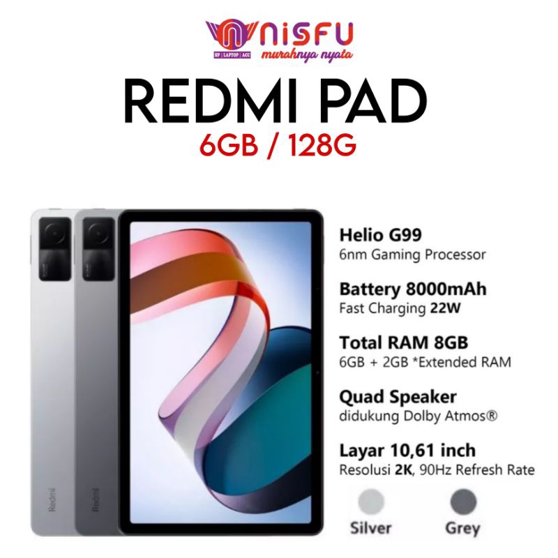 XIAOMI REDMI PAD 6gb 128gb Helio G99 Octa Core 10.6 Inch WI-FI Android 12  Tablet