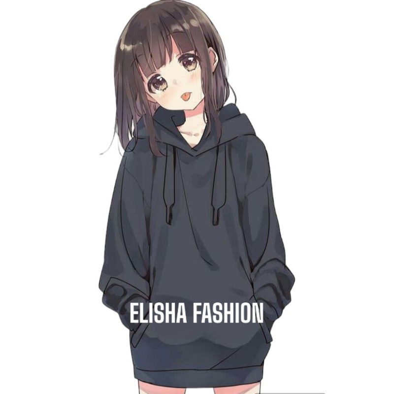 Cute anime girl in hoodie online