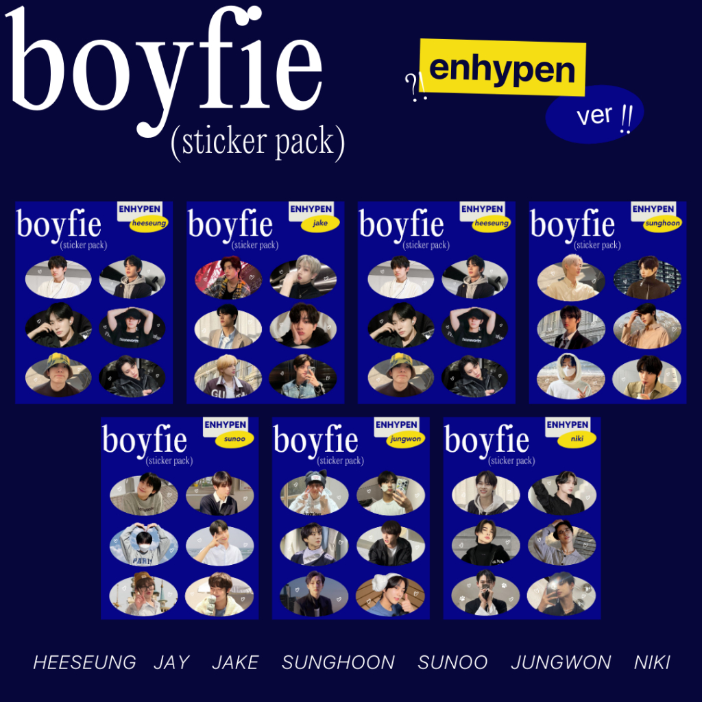 Jual ENHYPEN BOYFIE STICKER PACK by Nanamyway Studio | MINIMAL ...