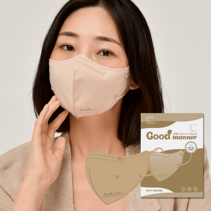 Jual Oppa KR ID - Masker Good Manner 2D Protection 5ea Mask BEIGE ...