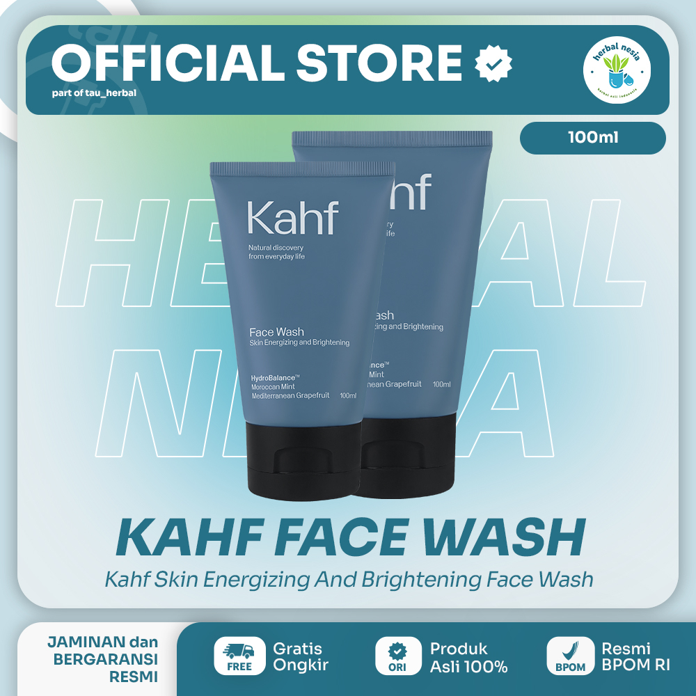 Jual KAHF FACE WASH BIRU UNTUK KULIT CERAH BEBAS KUSAM ASLI ORIGINAL