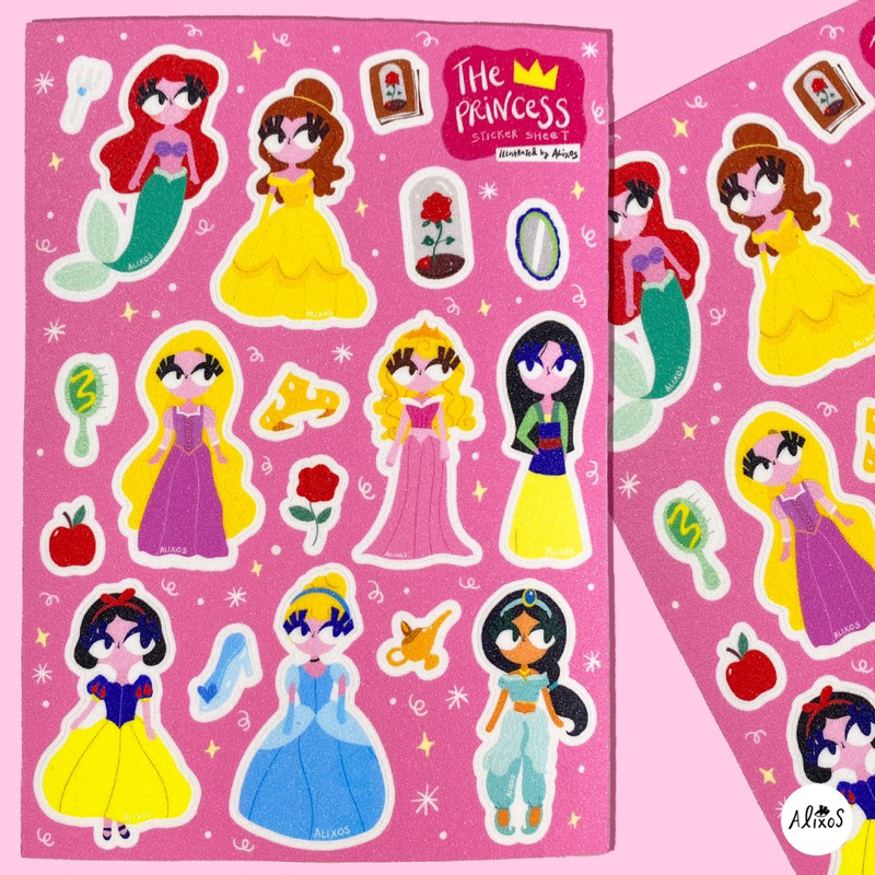 Jual A6 Princess Glitter Sticker Sheet | Shopee Indonesia