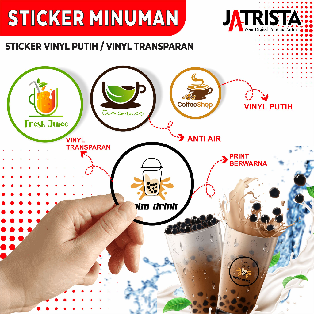 Jual Stiker Label Minuman Transparan Anti Air Shopee Indonesia 1128