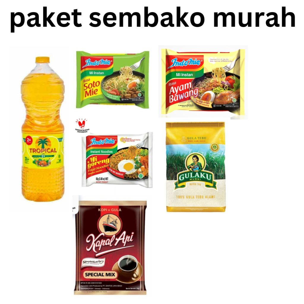 Jual Paket Sembako Murah Meriah Minyak Gula Kopi Mie Instant Shopee