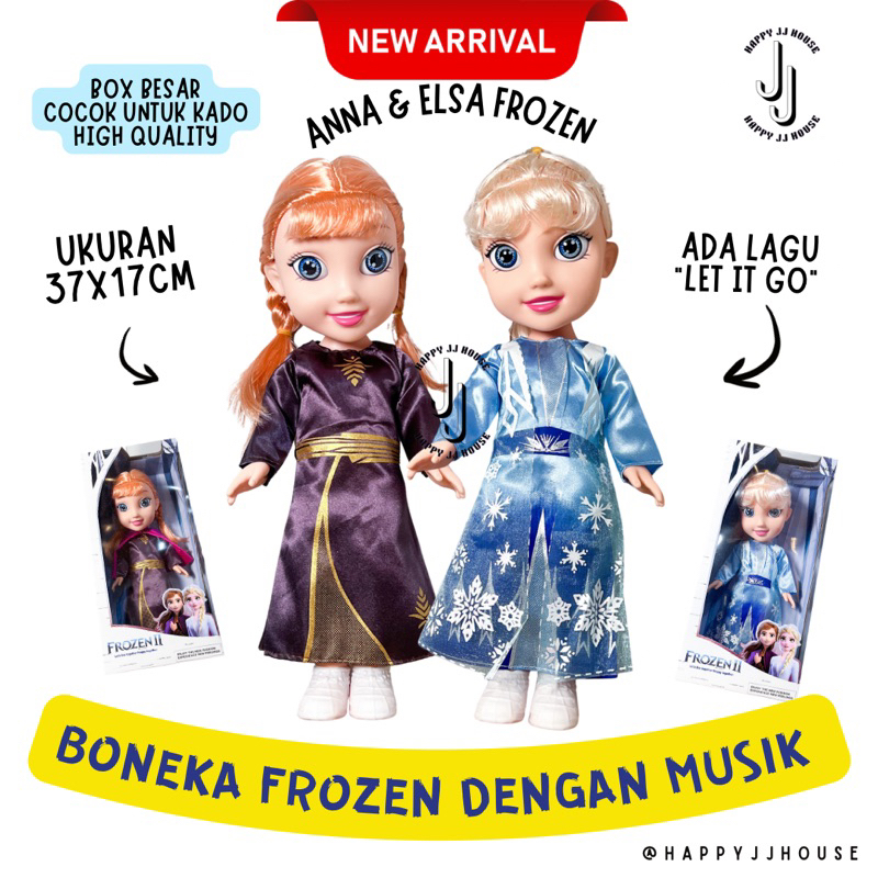 Jual [HAPPYJJ]BONEKA FROZEN DENGAN LAGU LET IT GO UKURAN 37 CM