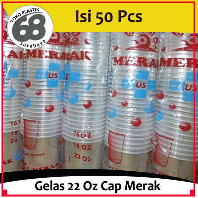 Gelas Plastik 22 Oz Merk Top Cup Isi 50 Pcs