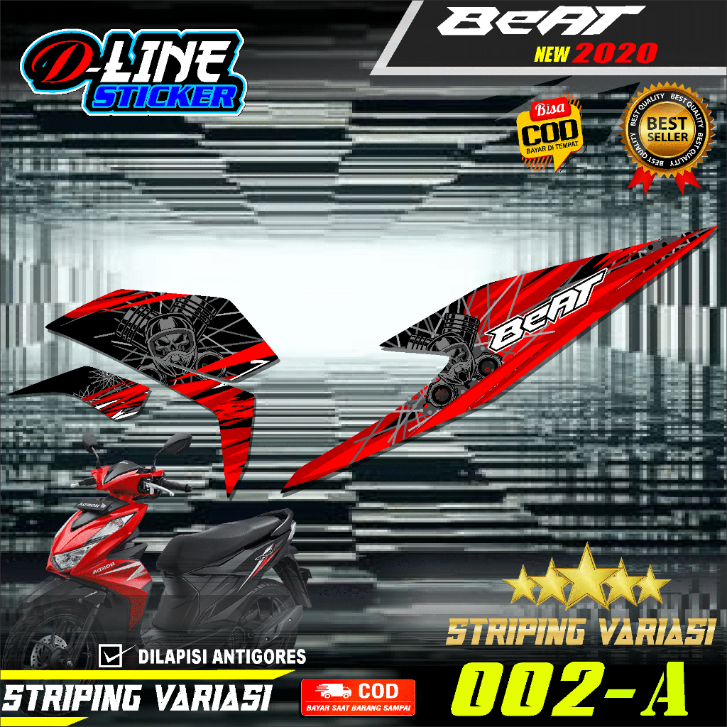 Jual Terlaris Sticker Stiker Striping Lis Variasi Beat Fi New 2020/CBS ...
