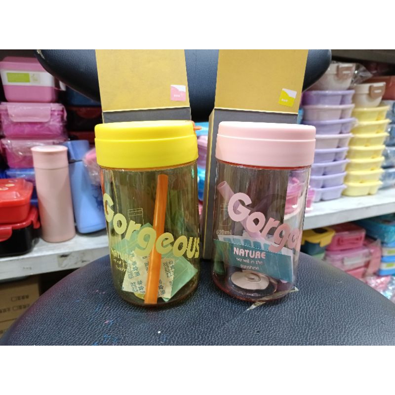 Jual Botol Minum Mini Gorgeous Nature 600ml Flip Anti Tumpah | Shopee ...