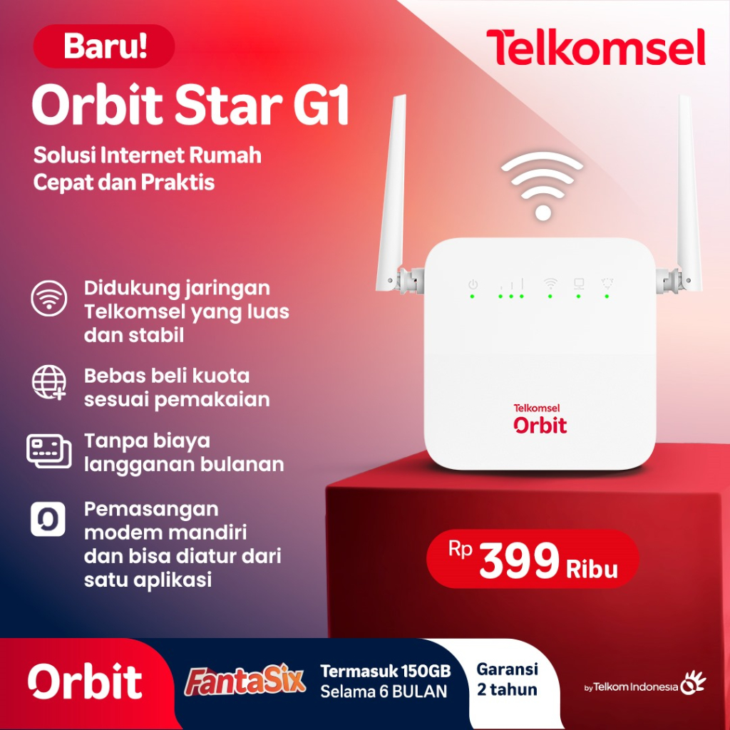 Jual TELKOMSEL ORBIT STAR G1 MODEM WIFI 4G HIGH SPEED FREE TELKOMSEL ...