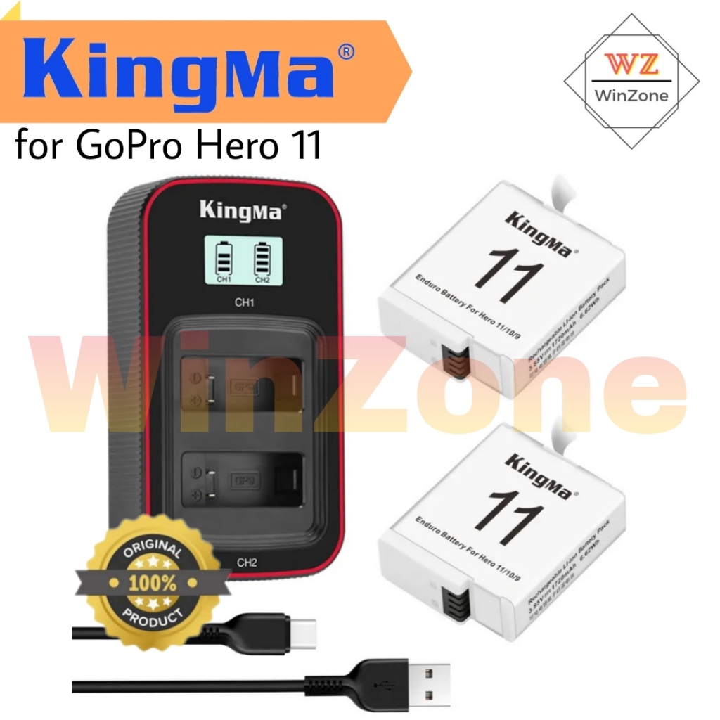 llano Hero 12 Hero 11/10/9 Black Dual Fast Oplader voor GoPro Hero12