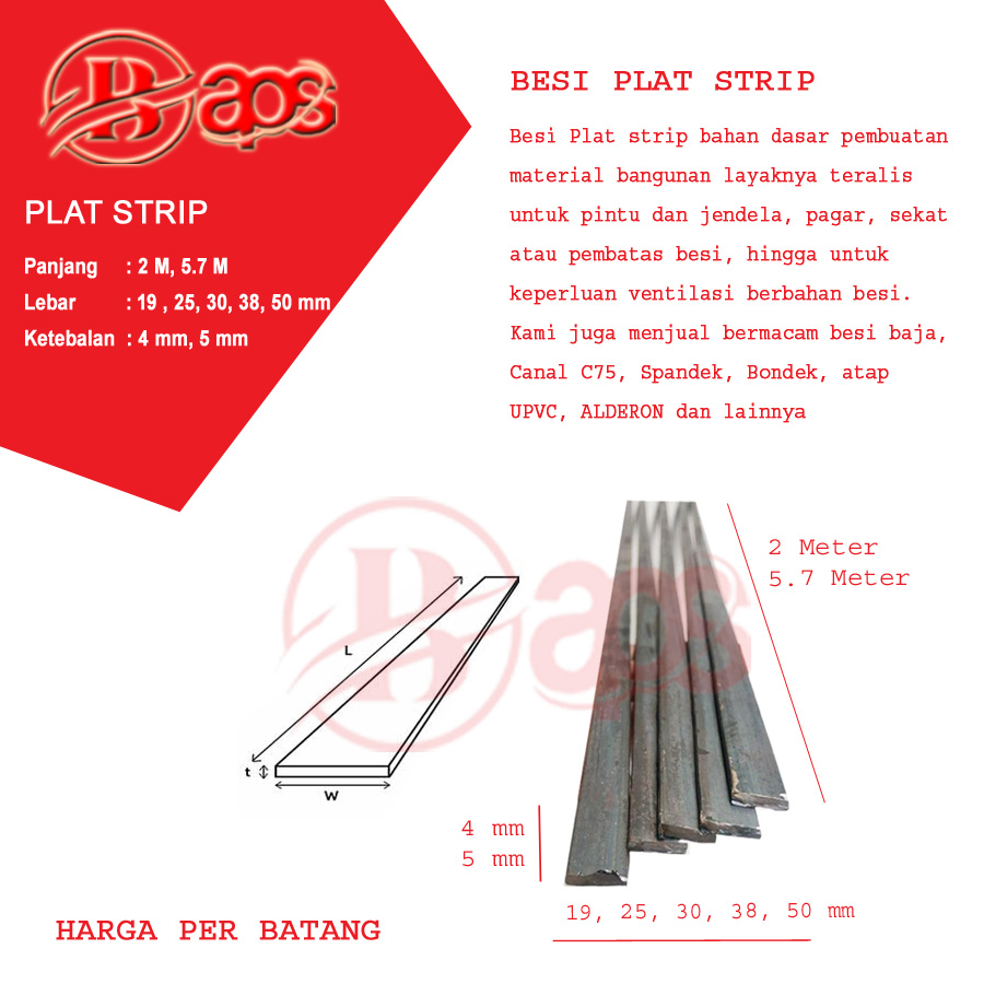 Jual Besi Plat Strip Tebal Mm X Lebar Mm Mm Shopee Indonesia