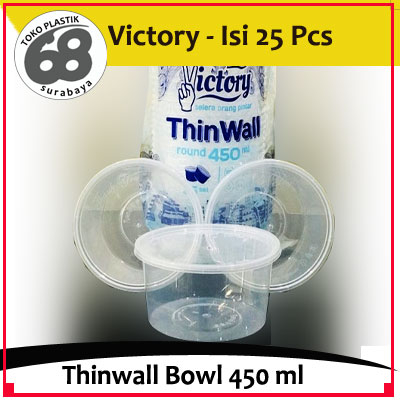 Thinwall Bowl 450 ml Merk Victory Isi 25 Pcs