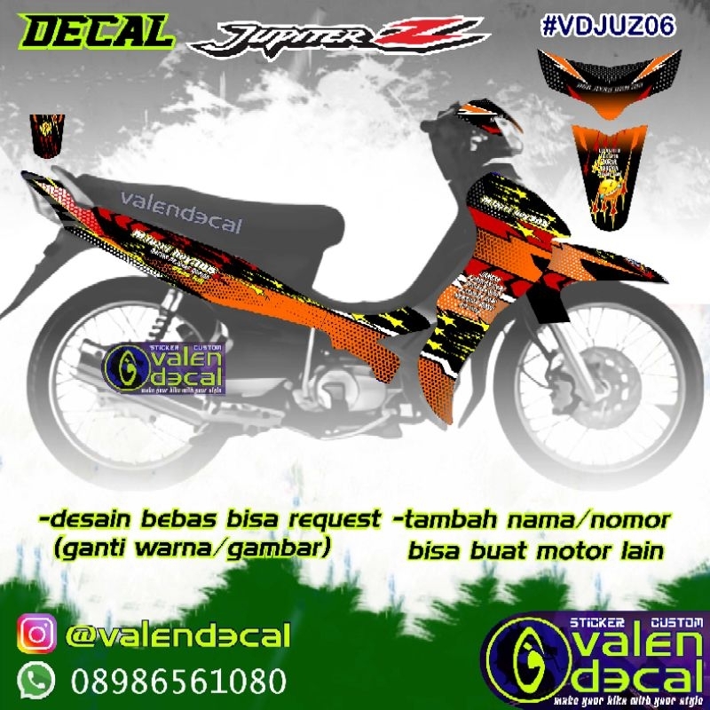 Jual Stiker Striping Decal Jupiter Z full body bisa request custom FREE