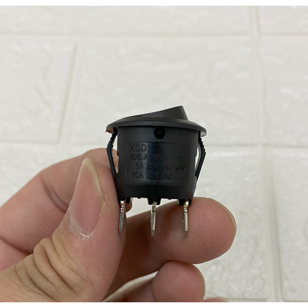 Jual Saklar On/Off Rocker Switch Hitam Bulat 3 Pin Kaki Kualitas Bagus ...