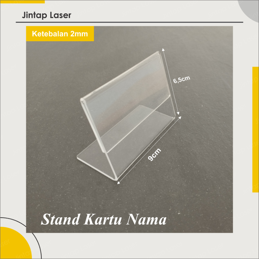 Jual Stand Kartu Nama Kartu Bisnis Name Tag Akrilik 6 5 X 9 Cm Tipe L