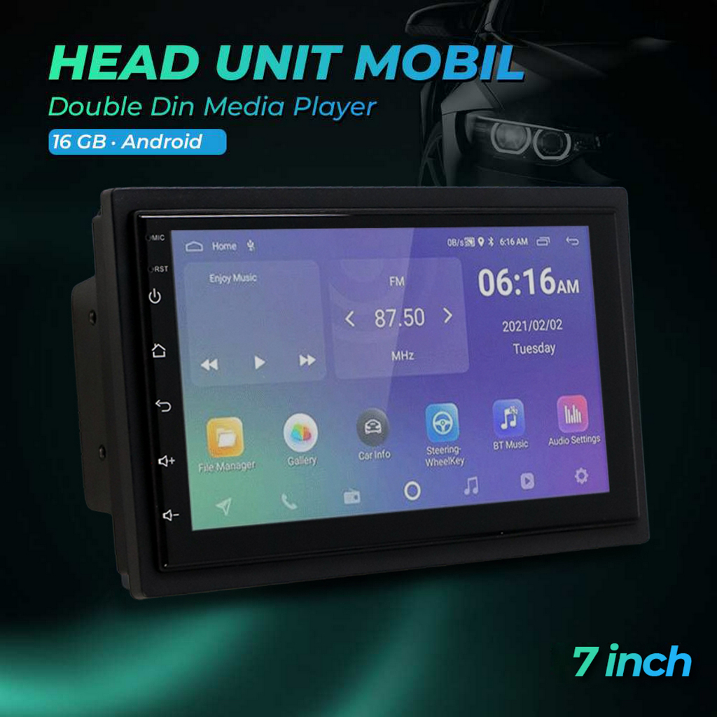 Jual Podofo Head Unit Mobil Double Din Media Player Gps Gb Android Inch Black