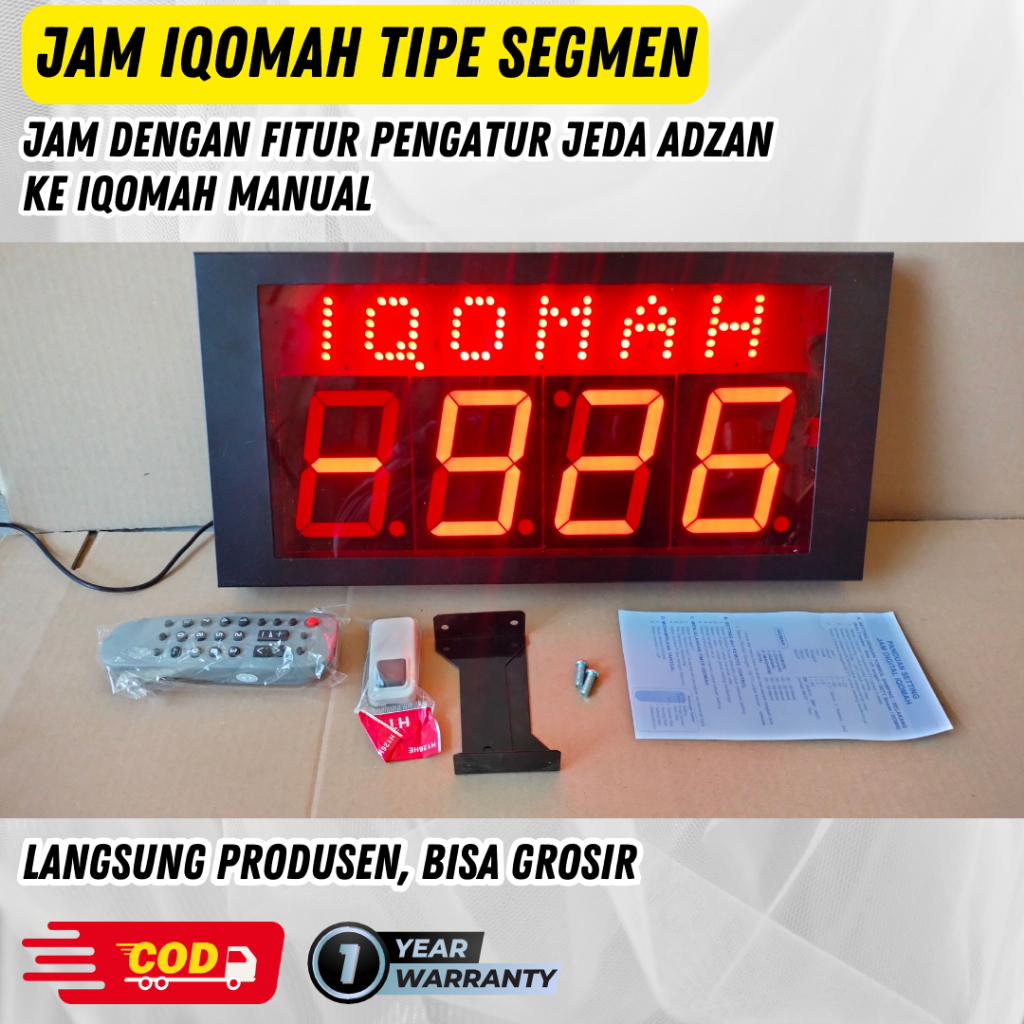 Jual GARANSI Jam Masjid Digital dengan Timer Adzan Azan Iqomah Murah
