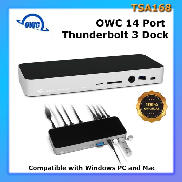 Jual OWC Thunderbolt 3 Dock 14 Port Hub USB C 4K 5K 85W Mac PC MacBook ...