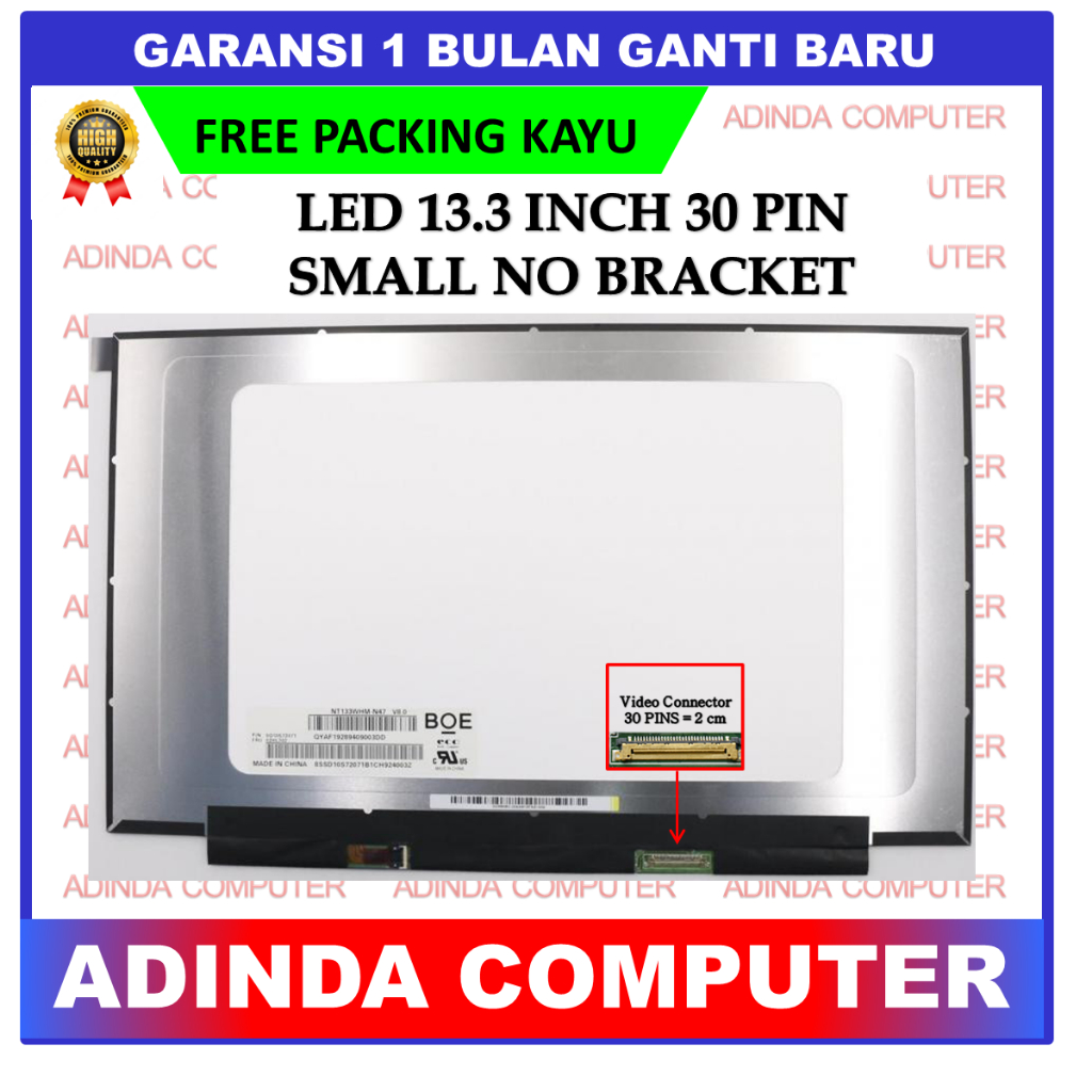 Jual LCD LED Toshiba 13.3 13 Inch 30 pin 30pin Small Narrow HD No ...