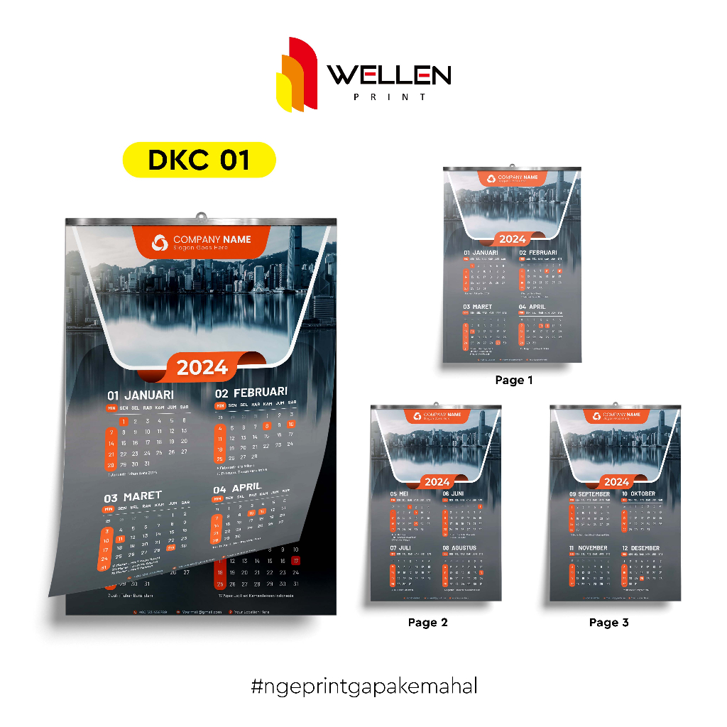 Jual WELLEN PRINT - Cetak Kalender Dinding 2024 / Print Calender Ukuran ...