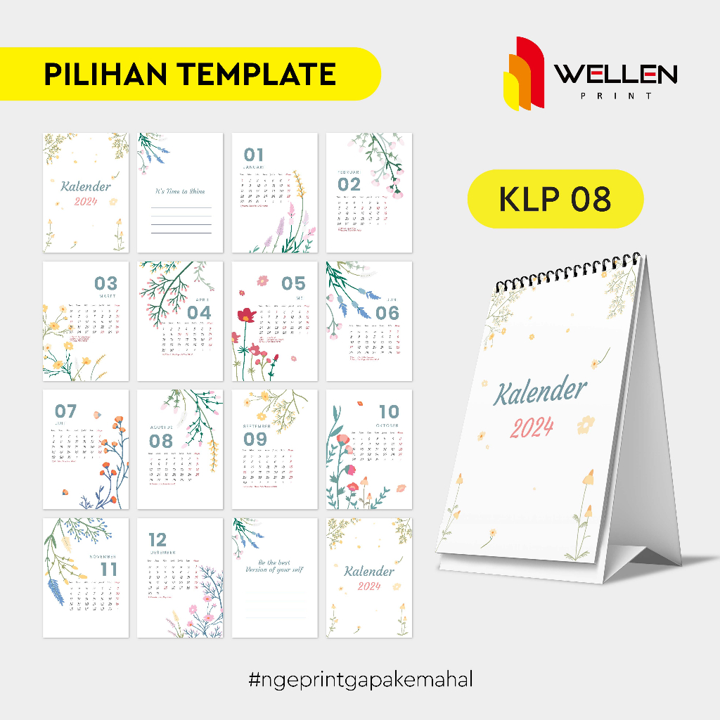 Jual WELLEN PRINT - Kalender Meja Ukuran A6 Estetik / print calendar ...