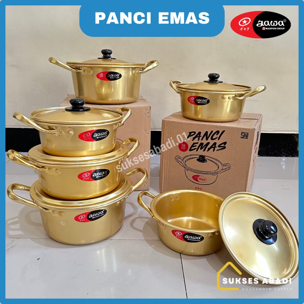 Jual PANCI MIE RAMEN KOREA PANCI EMAS KILAP 16 18 20 CM MASPION ALUMINIUM RAMYUN GOLD POT