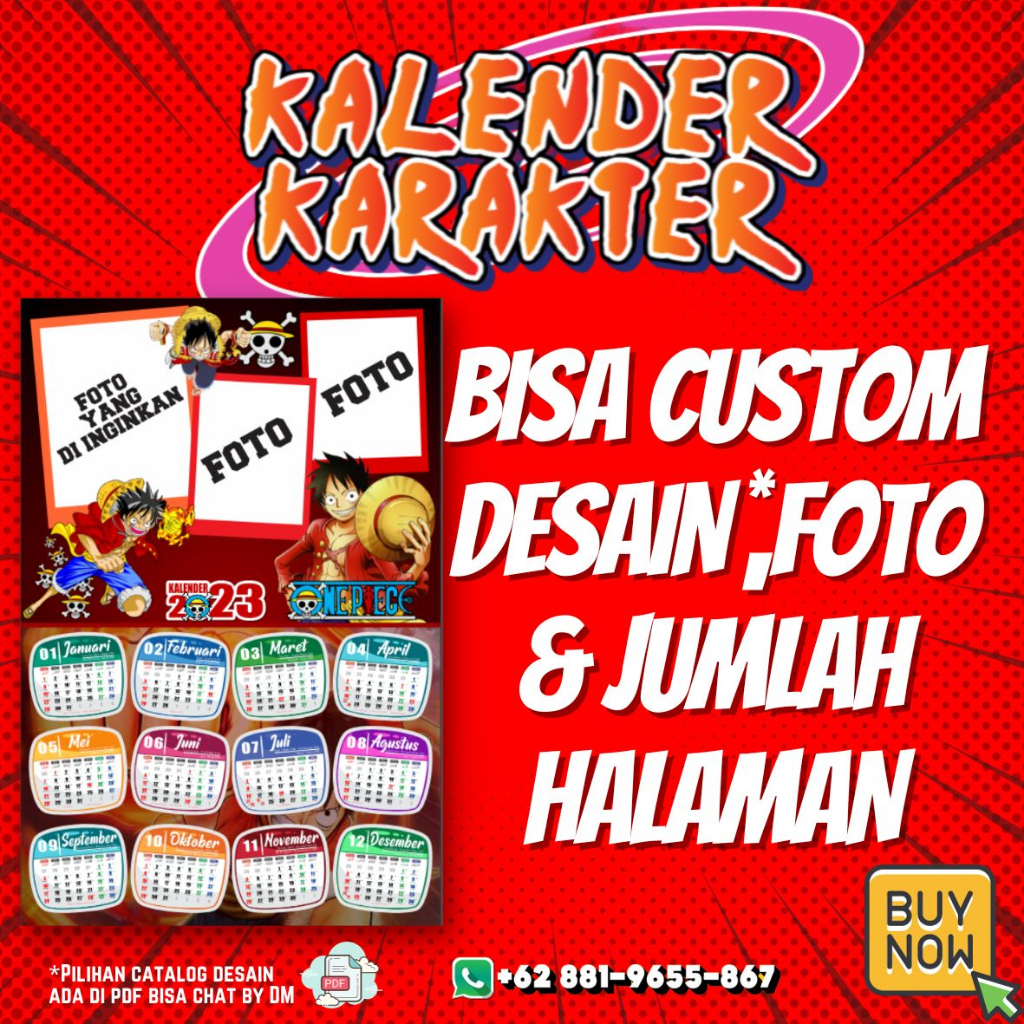 Jual KALENDER DINDING CUSTOM 2025 | KALENDER KARAKT ER | KALENDER FOTO