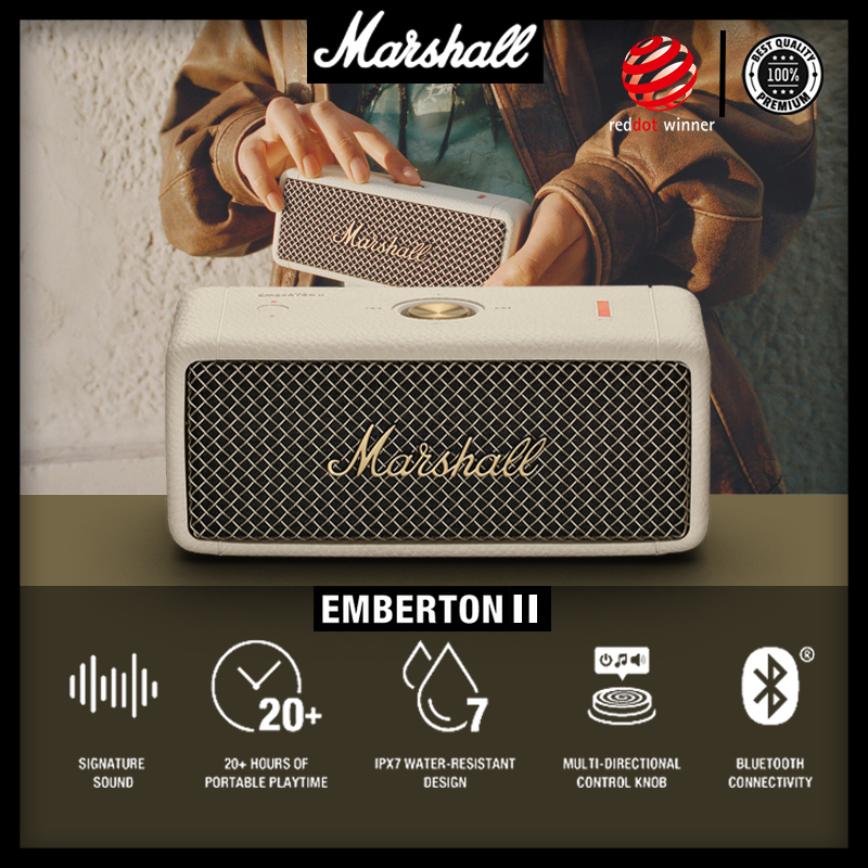 Jual Marshall Emberton II Portable Bluetooth Speaker, Cream Shopee Indonesia