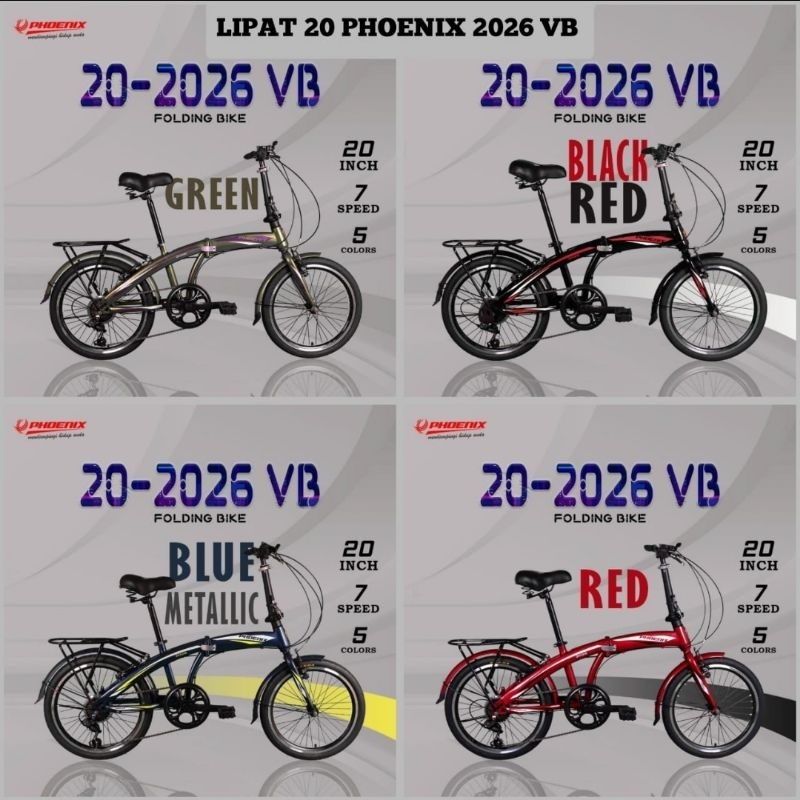  Jual SEPEDA LIPAT 16 / 20 INCH PHOENIX 2022 VT / 2026 VB / 2026 VT Motiv 