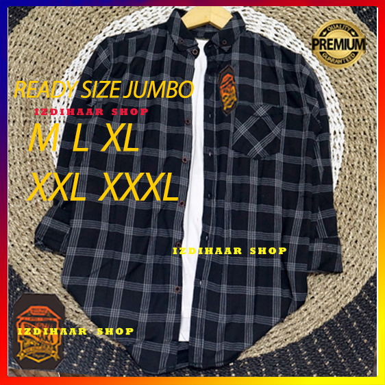 Jual Kemeja Flanel Jumbo Big Size Xxl Xxxl Pria Wanita Lengan Panjang Hem Flanel Big Size Impor