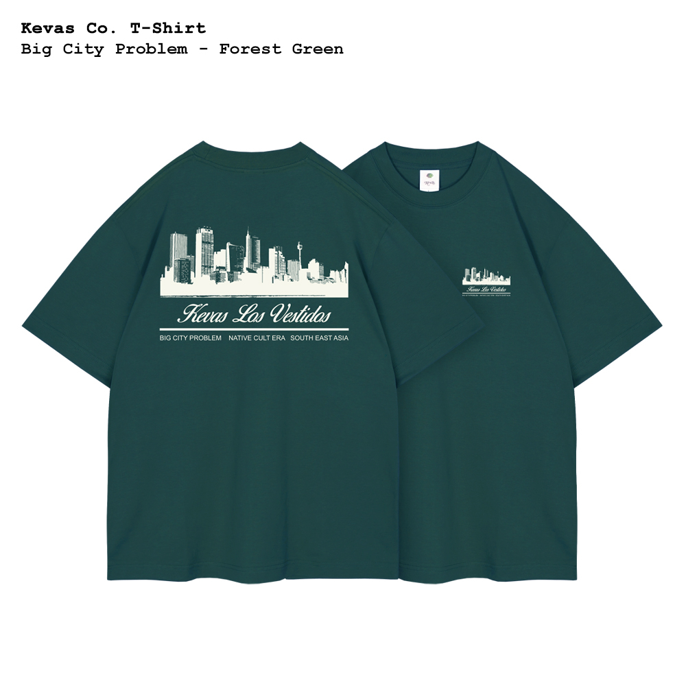 Jual Kevas Big City Problem T-Shirts - Forest Green | Shopee Indonesia