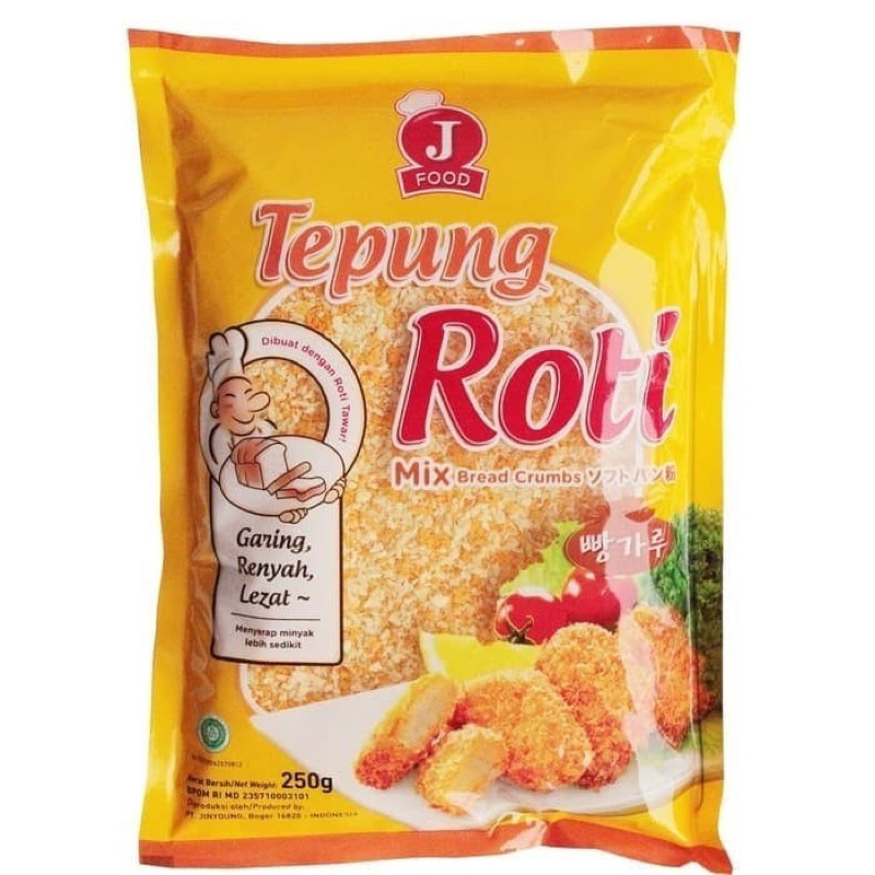 Jual TEPUNG ROTI PANIR BREAD CRUMB J FOOD/TEPUNG ROTI MIX 500GR ...