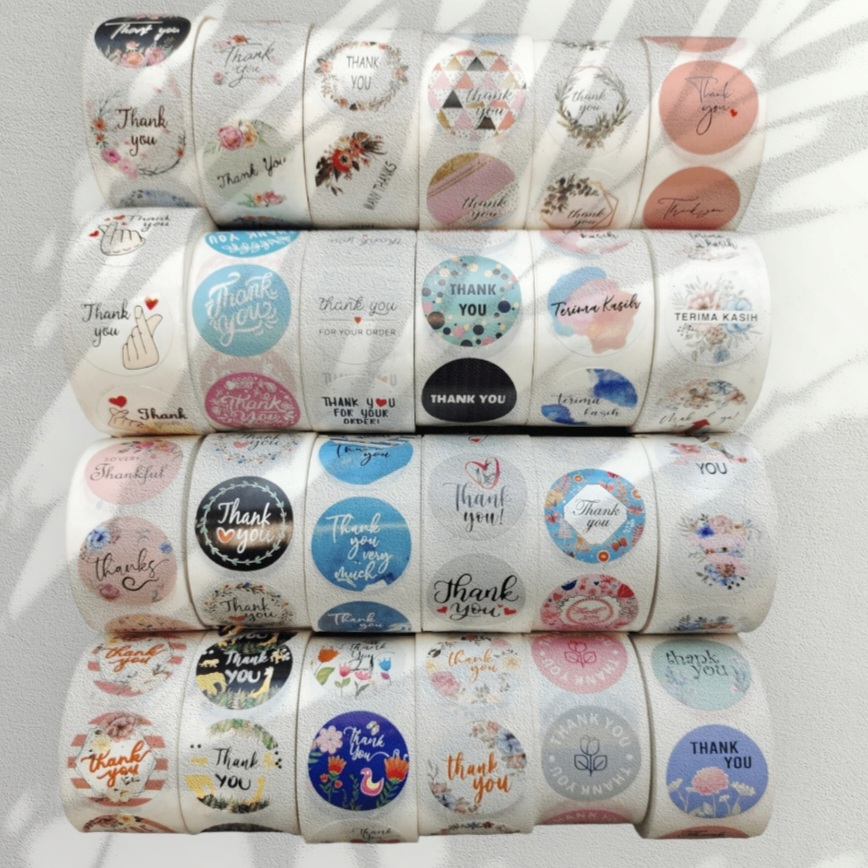 Jual 500 PCS (1 ROLL) Stiker Label Thank You 25mm | Shopee Indonesia